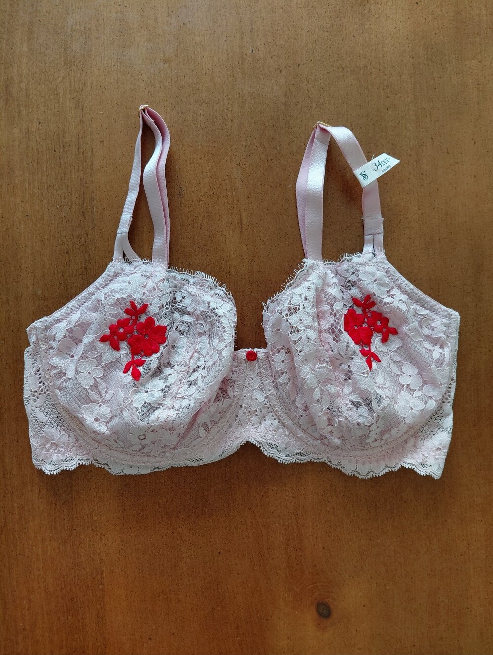 Victoria's Secret Lace Dream Angels Push Up Without Padding Bra 34DDD NWT